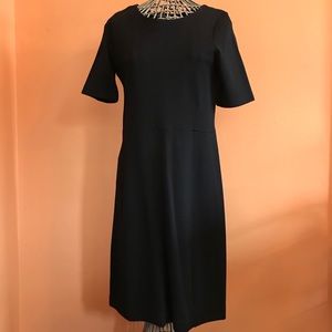 J.Crew dress 8 black sheath wool spring business